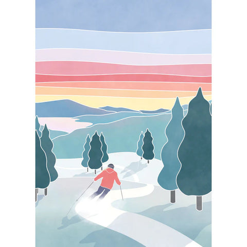 Ski au soleil couchant | 500 mcx