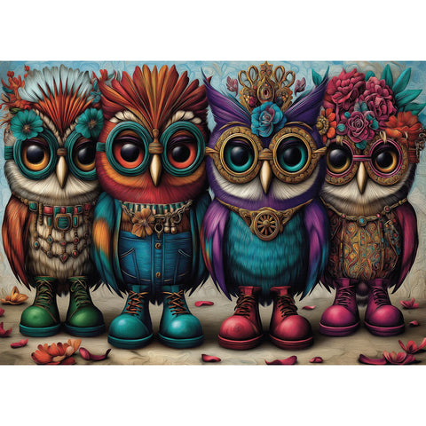 Quatuor de hiboux bottés | 1000 mcx
