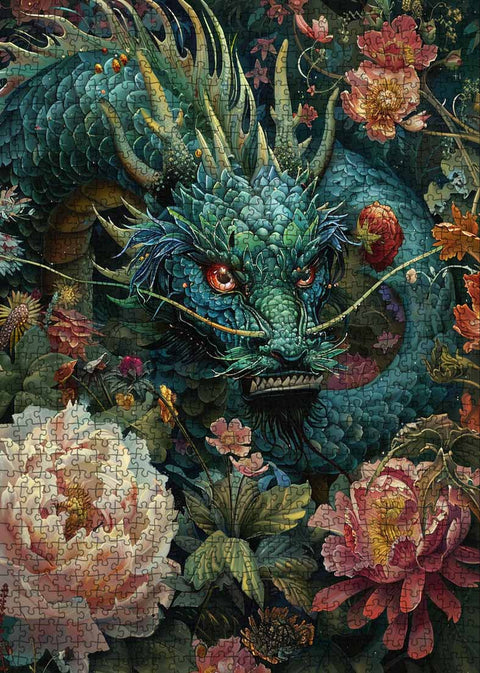 Dragon parmi les fleurs | 1000 mcx