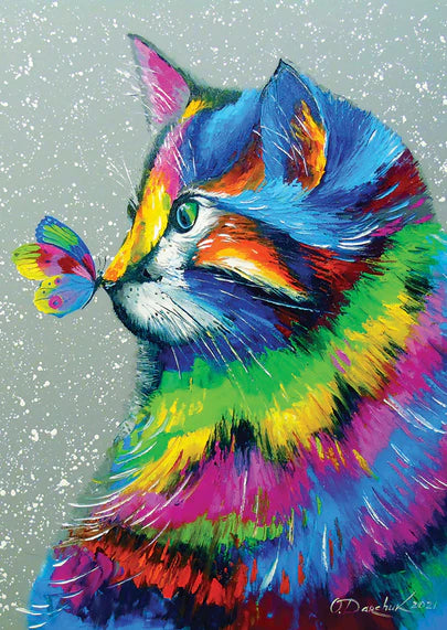 Chat et papillon brillants | 1000 mcx