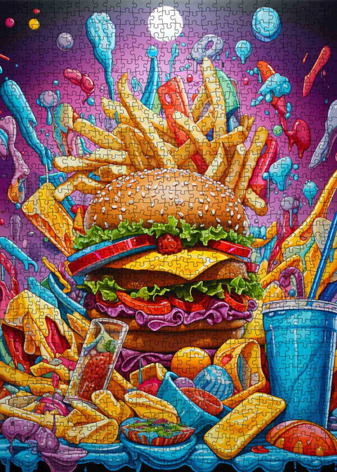 Hamburger et frites | 1000 mcx