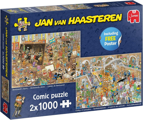 Jan Van Haasteren - L'atelier de Rembrandt et La galerie des curiosités | 2 x 1000 mcx