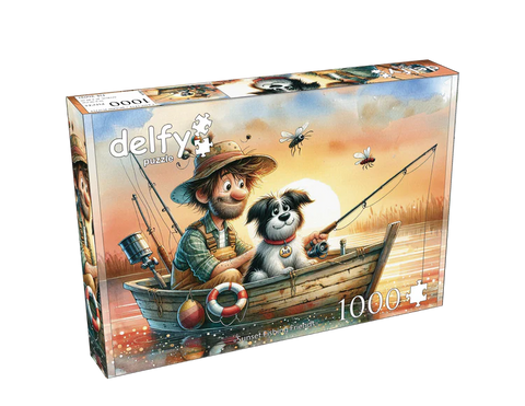 Amis pêcheurs au coucher du soleil | 1000 mcx