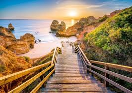 Beau sentier : Escalier vers la plage de Camilo en Algarve | 1000 mcx