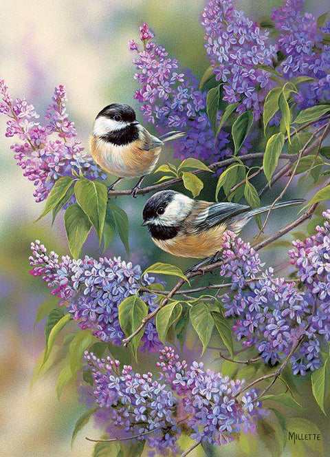 Chickadees and lilacs | 1000 mcx