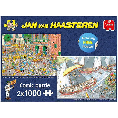 Jan Van Haasteren - Le marché aux fromages et la course de voiliers | 2 x 1000 mcx